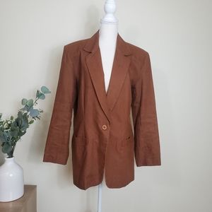 Partners rustic burnt orange blazer! Linen and cotton blend! Size Large.